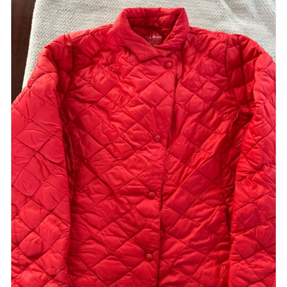 Women’s L.L. Bean Quilted Jacket Pink Light Weight Size MEDIUM PETITE MP #291773